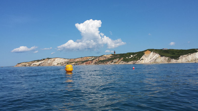 At the finish line beneath Gay Head